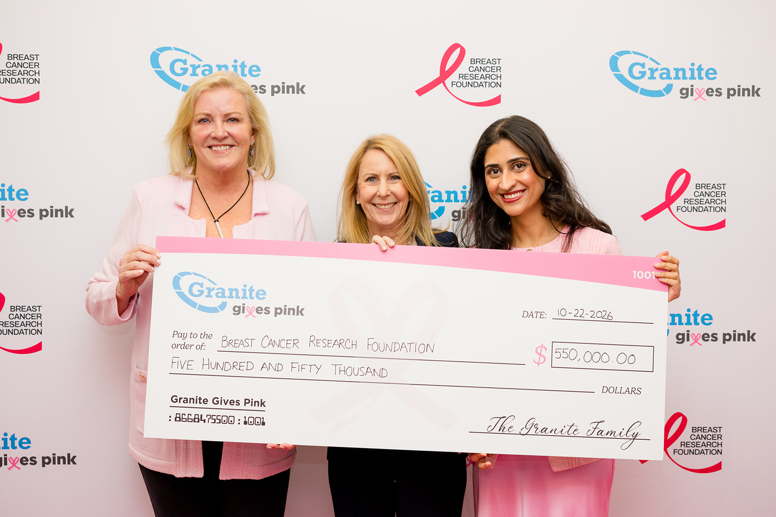 ‘Granite Gives Pink’ Raises $583K for Breast Cancer Research Foundation